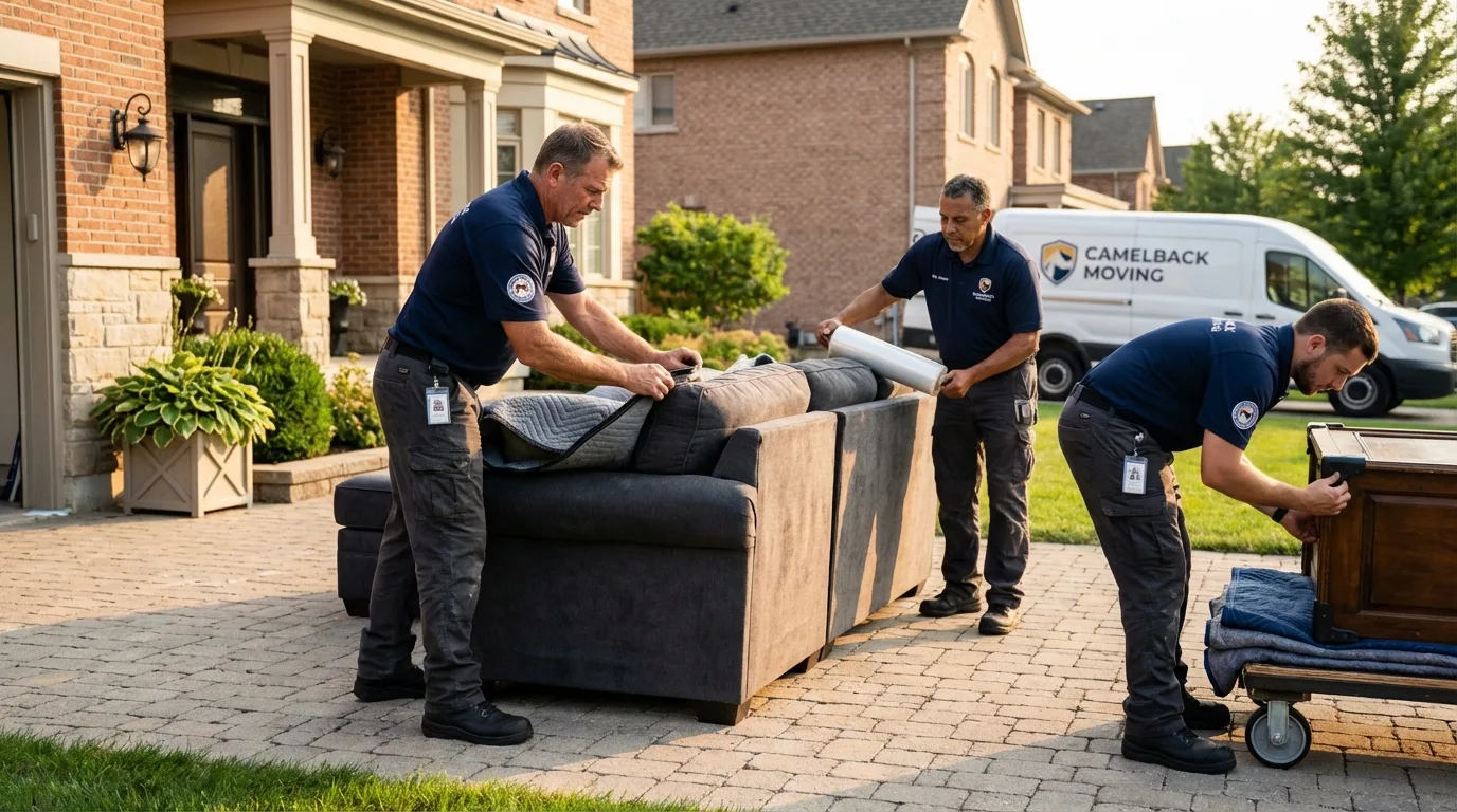 Large estate moving crew wrapping furniture in Owensboro, KY