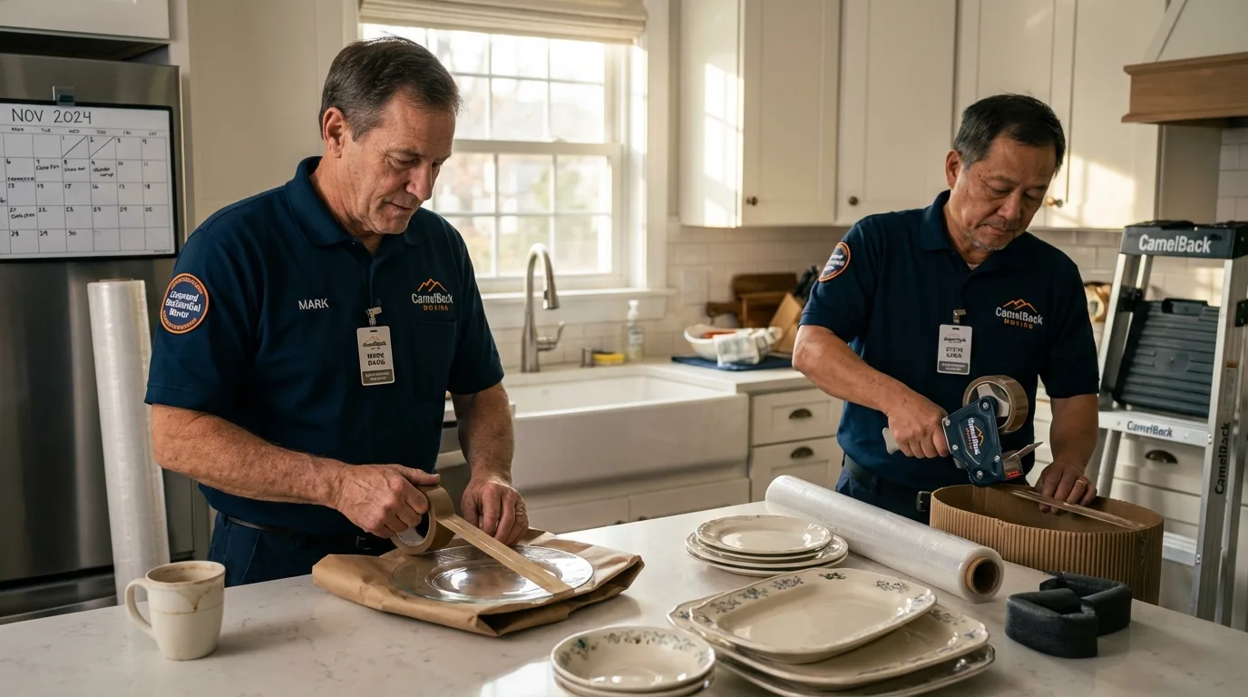 Professional crew packing kitchen dishware in Owensboro, KY